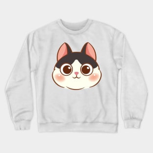 Cartoon cute cat face Crewneck Sweatshirt